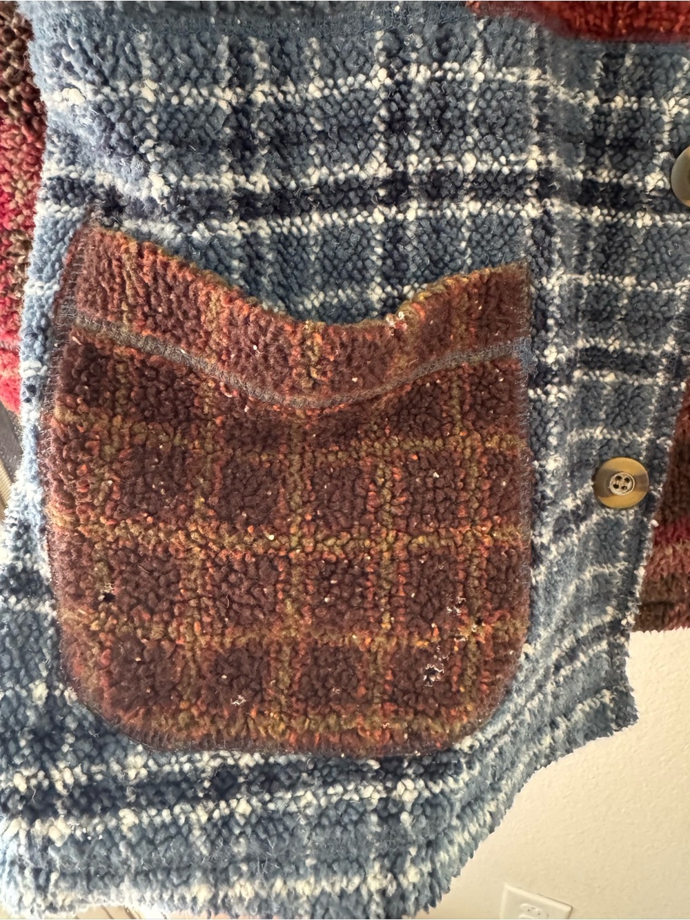 Fall Cottagecore Vintage Koret Patchwork Teddy Jacket Large - Picture 4 of 5